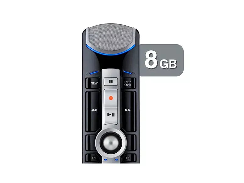 Front of OM System RM4015P with icon stating 8GB memory capacity, on white background