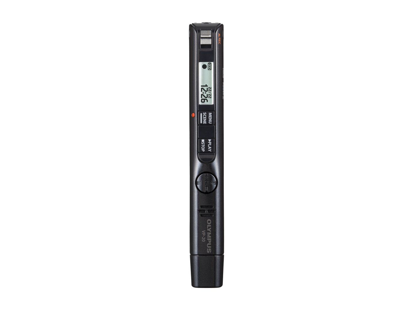 Front view of OM System VP20 digital recorder