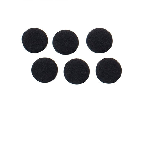 Three pairs of small black ear foams for the Olympus E62 headset, displayed on a white background.