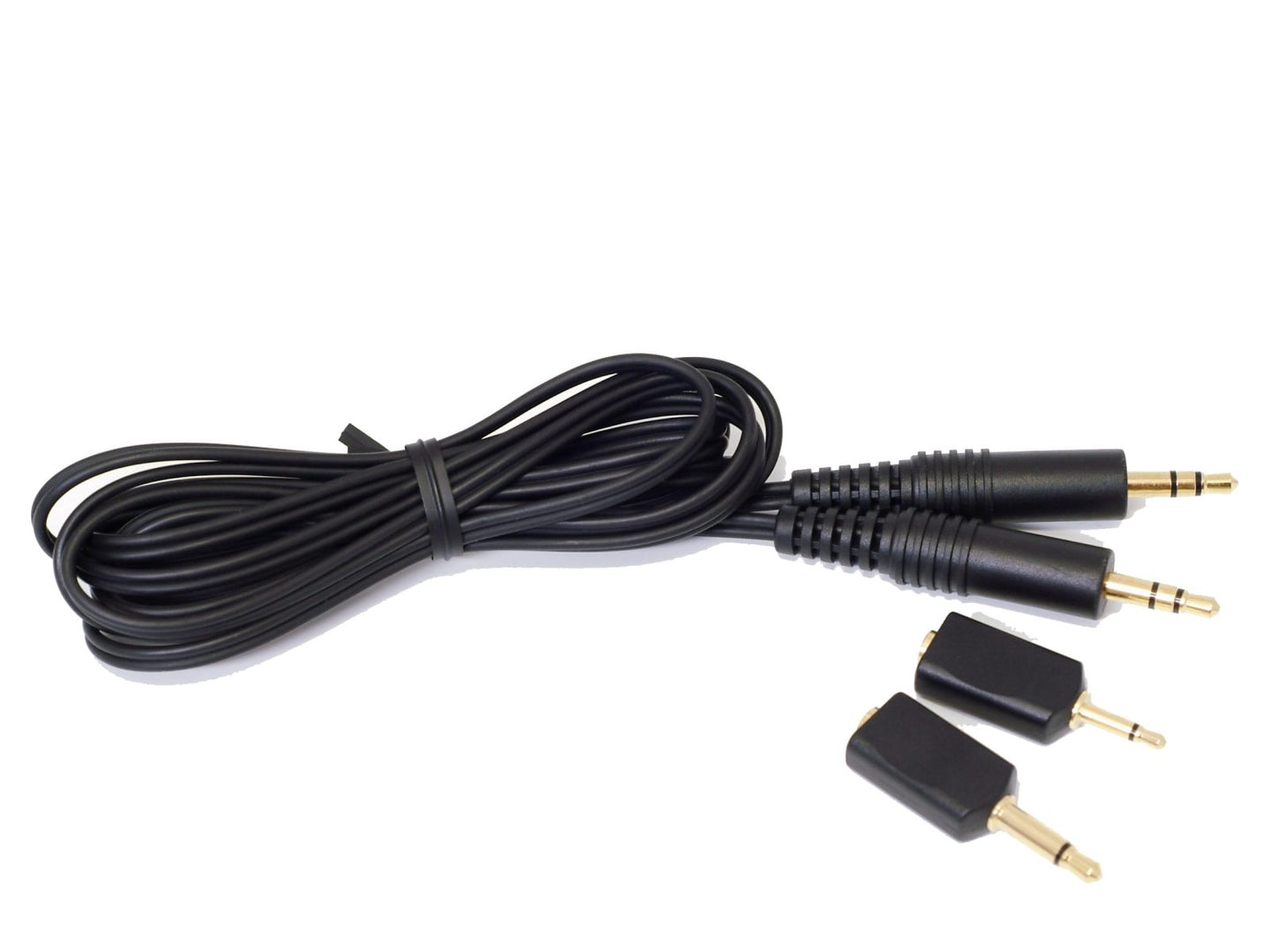 A black Olympus KA-333 line-in input cable with connectors displayed against a white background.