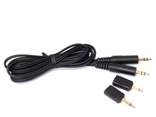 A black Olympus KA-333 line-in input cable with connectors displayed against a white background.