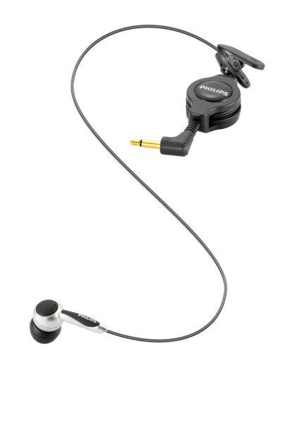 A Philips LFH9162 Telephone Pickup Microphone with a retractable cord and a 3.5mm plug.