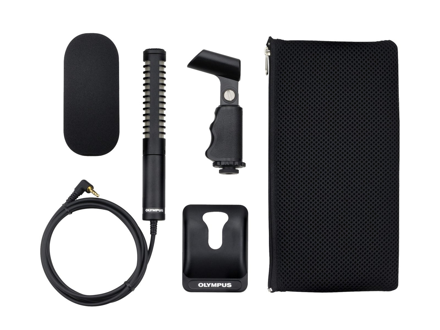 ME31 microphone with included accessories on white background