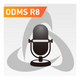 ODMS R8 symbol with microphone superimposed to represent ODMS R8 Dictation Module