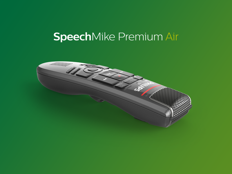 Photo of Philips SpeechMike Premium Air on green background