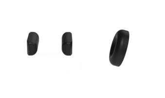 Three black magnetic cushions designed for use with a Philips SpeechOne dictation device.