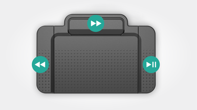 Philips ACC2310 three button foot pedal on white background