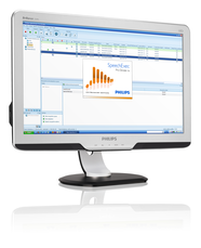 Computer screen with Philips SpeechExec Pro open on the screen