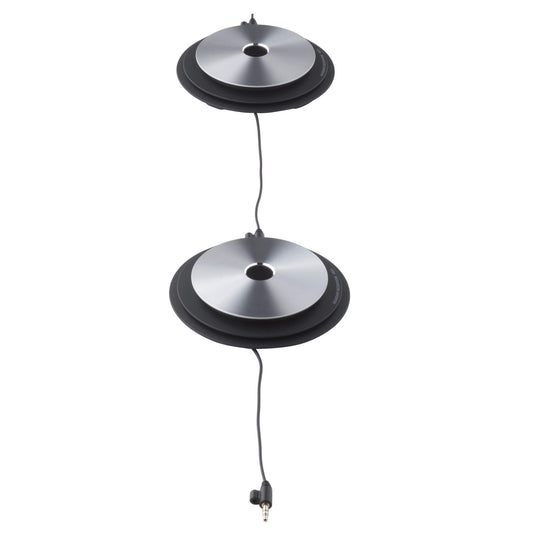 A pair of Olympus/Philips boundary layer microphones with a 3.5mm audio plug splitter.