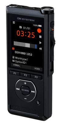 Front view of OM System DS-9100 with recording in progress