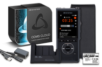 OM System DS-9100 Dictaphone Kit - box contents - includes ODMS Cloud licence, Lithium battery, Leather pouch, AC Charger and Docking Station