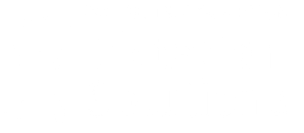 Pacific Transcription Logo with words Dictation Solutions - white text on black background