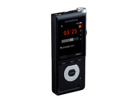 Upright view of Olympus DS-2600 dictaphone, showing screen while recording