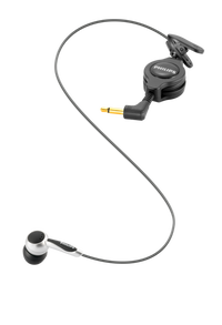 A Philips LFH9162 Telephone Pickup Microphone with a retractable cord and a 3.5mm plug.
