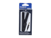 Olympus ME34 compact zoom microphone in packaging on a white background