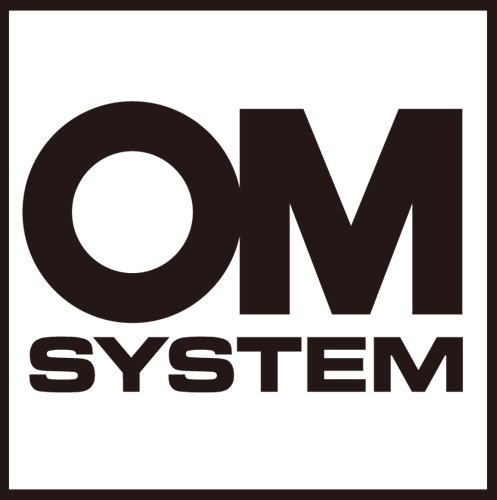 OM System logo.  Black on white background.
