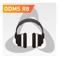 ODMS R8 icon with headset superimposed to represent ODMS R8 Transcription Module