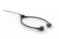 A black Philips transcription headset with a Y-style design, featuring soft ear cushions and a hanging bracket.