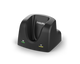 A black Philips docking station designed for SpeechMike Air microphones with a Kensington security slot.