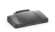 A Philips LFH2210 foot pedal for transcription with an analog 3.5mm plug, in black color.