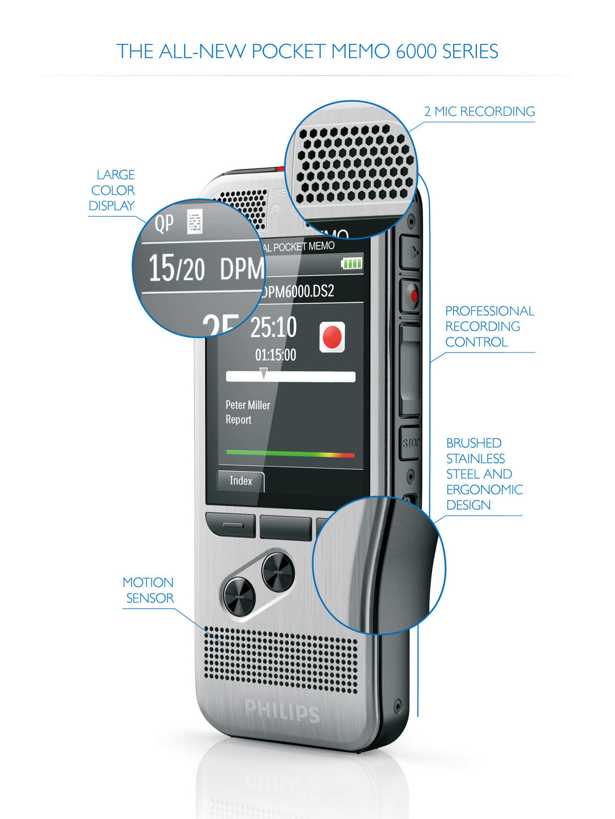 Philips Dpm6700 Pocket Memo Dictation AND Transcription SET - Voice