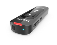 Philips PSM5000 SpeechMike Ambient sitting in a horizontal position and being used to dictate via Bluetooth connection
